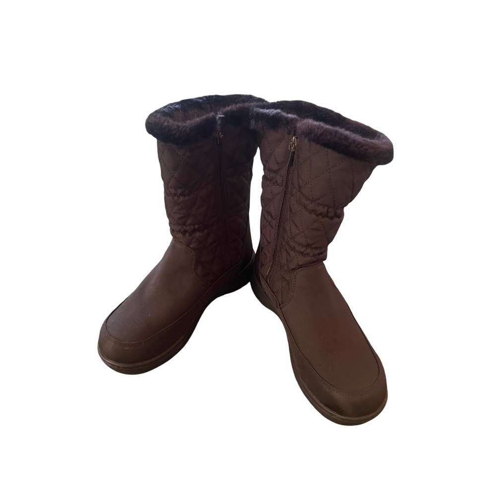 LL Bean Tek 2.5 Waterproof Primaloft Winter Boots Brown Quilted Women 7 Wide